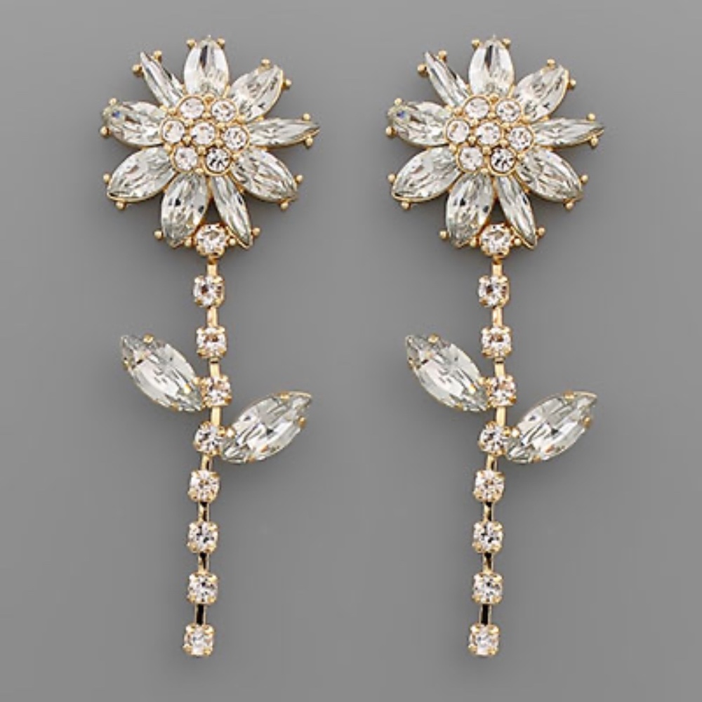 Crystal Flower Earrings